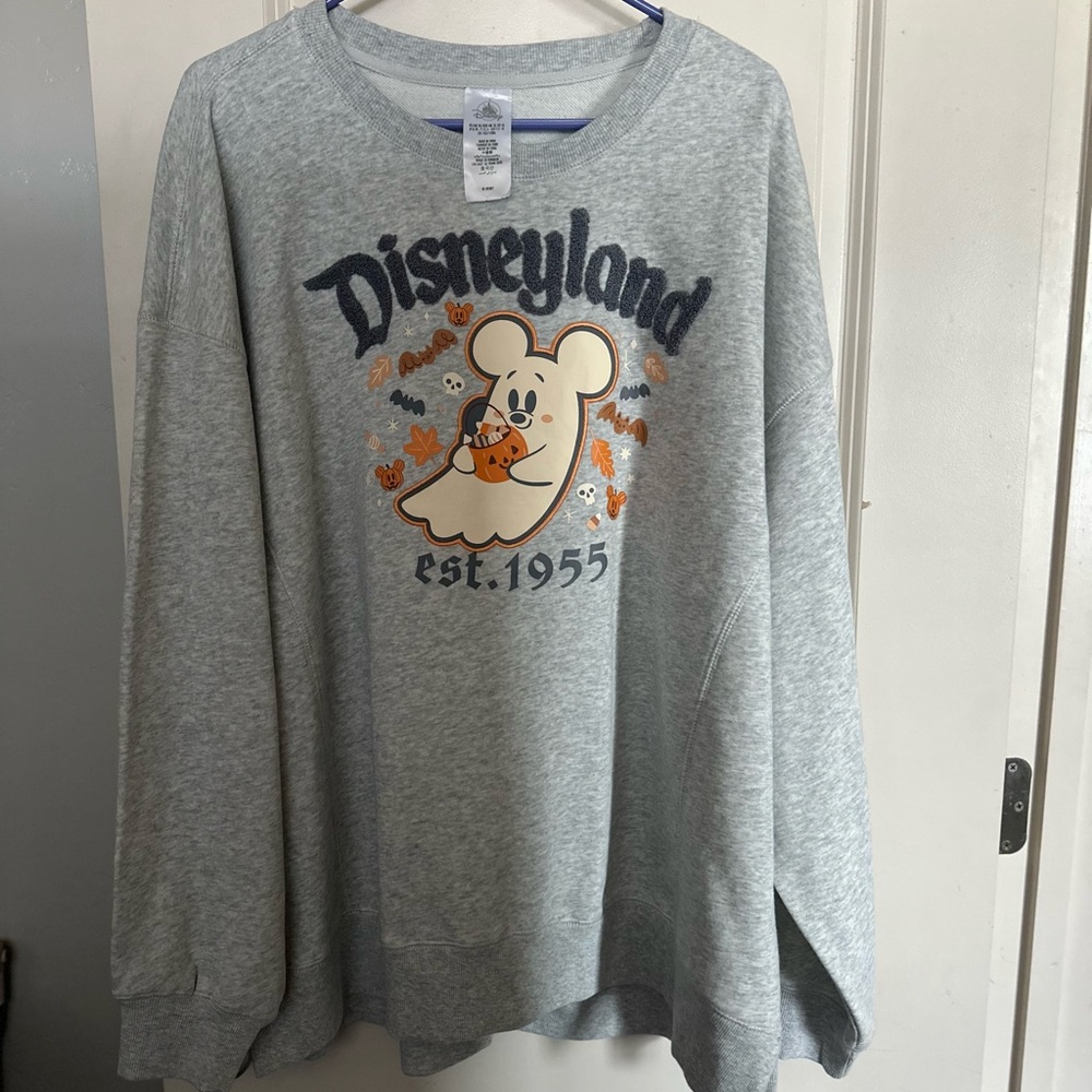 Disneyland Gray Crew Neck Sweater with Ghost Design